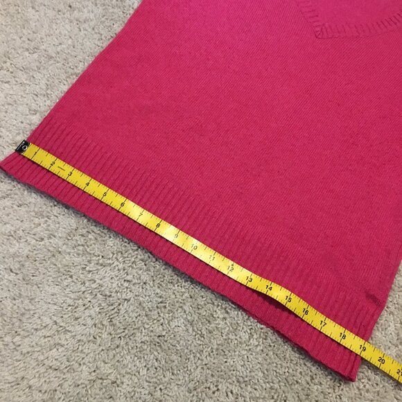 Malibu Pink Soft Angora Wool Blend Knit V-Neck Sweater - Picture 14 of 16